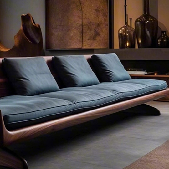 Прямой диван Ward темный орех, ткань, 240*80*75 см