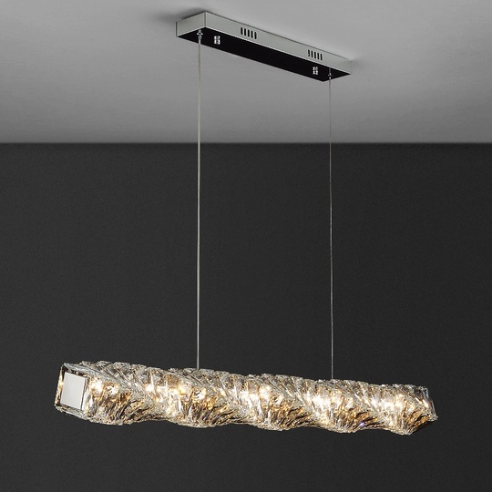 Люстра подвесная, хром, кристалл, ALVIN 120*12, металл, LED.