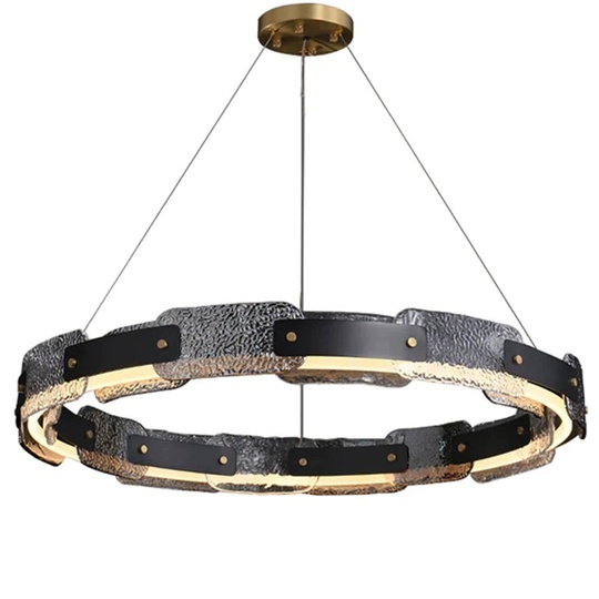 Люстра подвесная, черная, Elyndr, металл, 105*10 см, светодиодная, LED