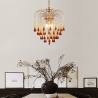 Люстра подвесная, бронза, стекло, NORTON 35*48 металл, E14.