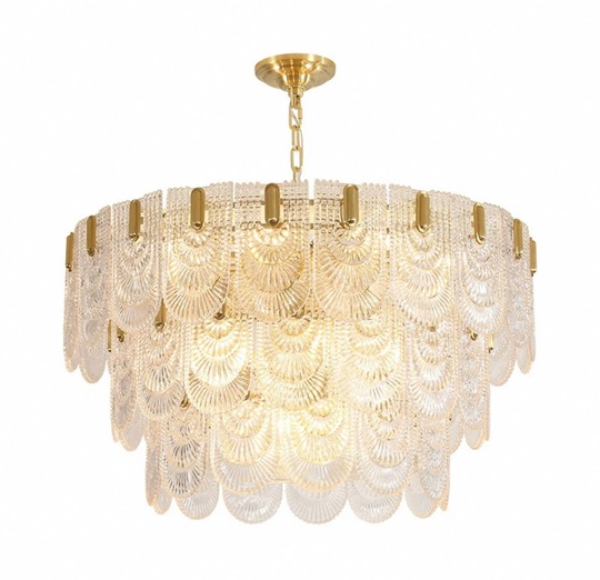 Люстра подвесная, медь, стекло, DOGU 100*50, металл, Е14.