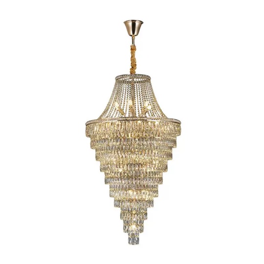 Люстра подвесная, золото, кристалл, VULCAN 40*80 металл, E14.