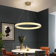 Люстра подвесная, медь, ПММА, SIMBA 60*4 металл, LED.