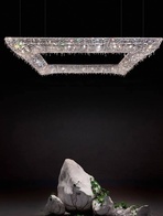 Люстра подвесная, серебро, хрусталь, SUSAN 100*100*28 металл, G9.