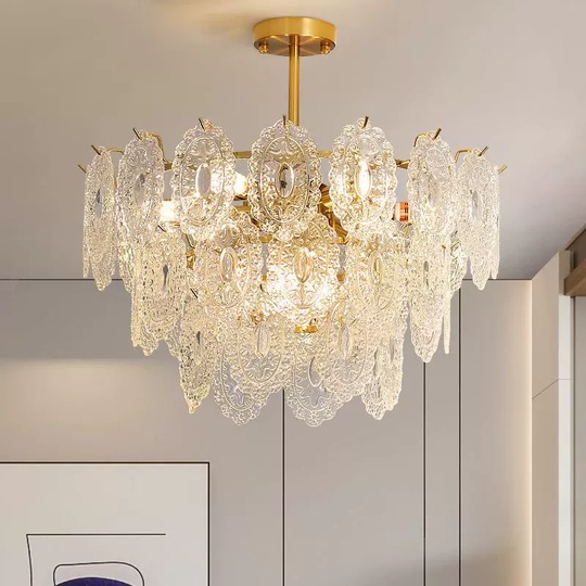 Люстра подвесная, медь, кристалл, GULUM 80*35, металл, Е14.