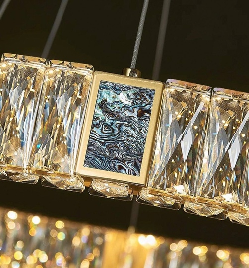 Люстра подвесная CEREN 120*150 золотой, хрусталь, металл, LED.