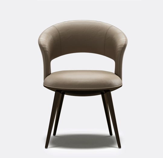 Обеденный стул молочный, Gofo, 57*76*58 см, кожа