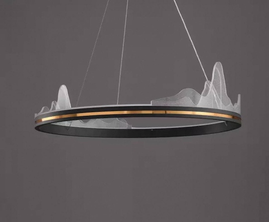 Люстра подвесная, черный, ПММА, CHAD BLACK 40*20, металл, LED