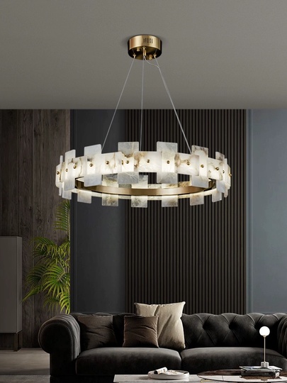 Светильник подвесной медный Elarex, медь, трос 120 см, 100*15 см, LED