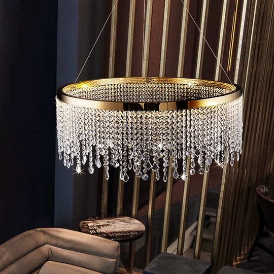 Люстра подвесная FATMA 120*30 бронза, хрусталь, металл, LED.