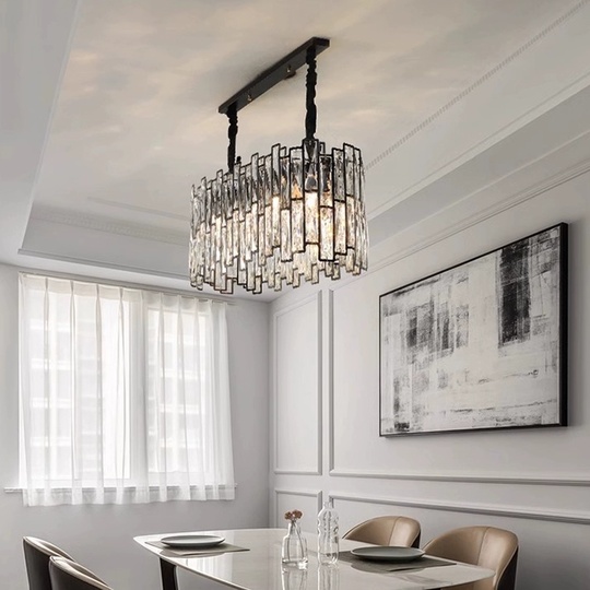 Люстра подвесная, черный, стекло, AYDOGAN 100*31, металл, E14.