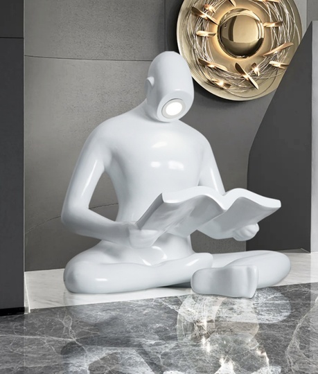 Торшер человек. Напольный светильник белый. Дизайнерский торшер Reader, LED, 7 Вт