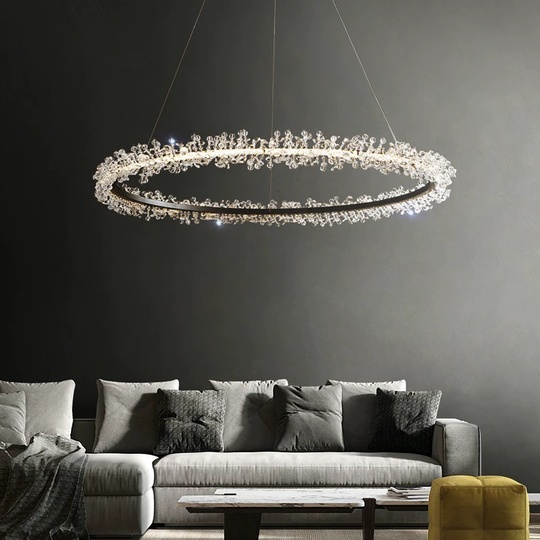 Люстра подвесная, черный, кристалл, WISE 40*120, металл, LED.