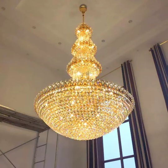 Люстра подвесная, золото, хрусталь, COOPER 150*220 металл, E14.