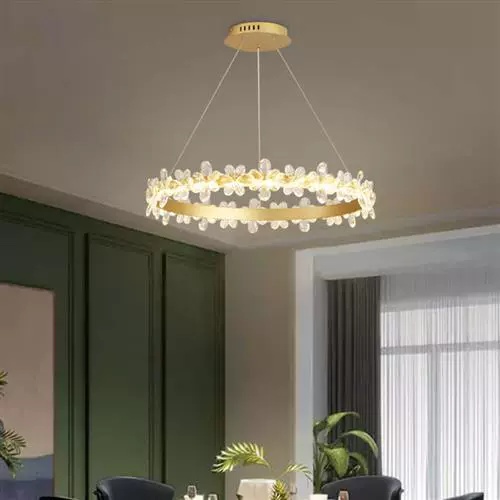 Люстра подвесная, золото, хрусталь, AXTON 40*120, металл, LED