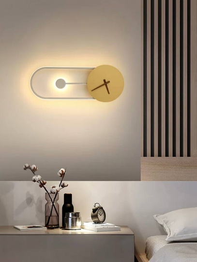 Настенный светильник, Бра, FREDERICK 22*56, песочно-белый, золотой, металл, LED.