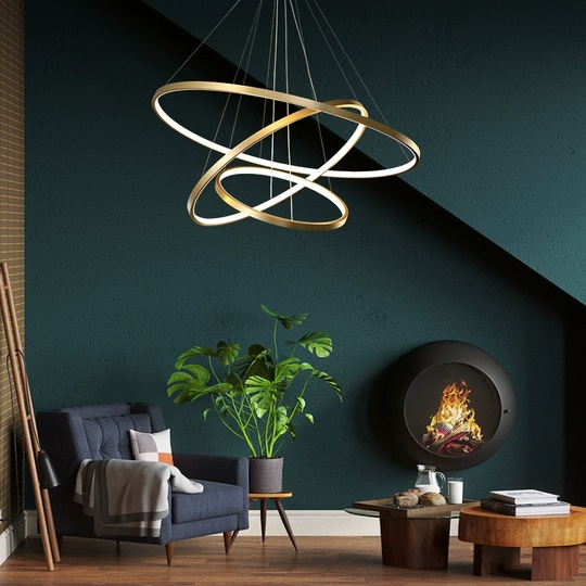 Люстра подвесная, медь, ПММА, ORANGE 80*100*120 металл, LED.