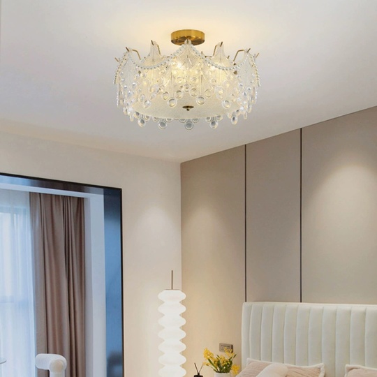 Люстра подвесная, медный, стекло, MARTHA 60*22, металл, E14.