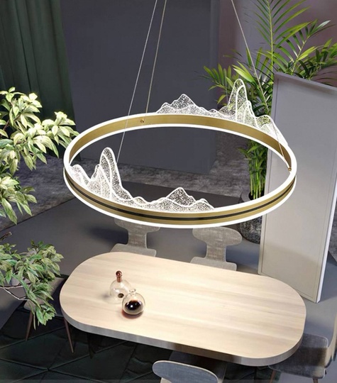 Люстра подвесная, медь, ПММА, CHAD 80*20, металл, LED