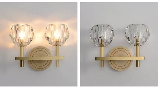 Настенный светильник LARRY 27*22, медный, металл, стекло, G9.