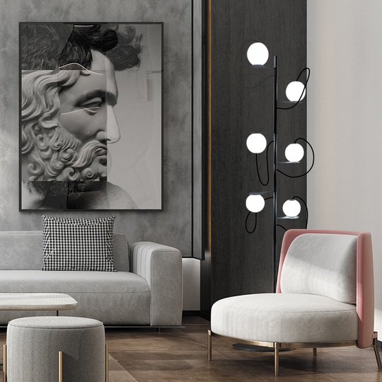 Напольный светильник MAI HE MAI черный 6 плафонов Milan Iluminacion, LED, 15 Вт