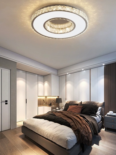 Потолочный светильник, хром, кристалл, LIZA 60*14 металл, LED.