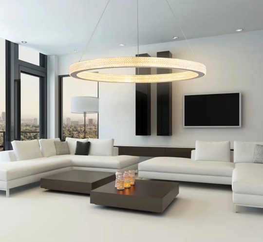 Люстра подвесная, медь, ПММА, SIMBA 60*4 металл, LED.