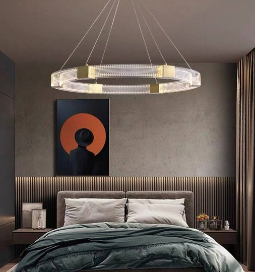 Люстра подвесная, медь, ПММА, SAMUEL 65*100, металл, LED