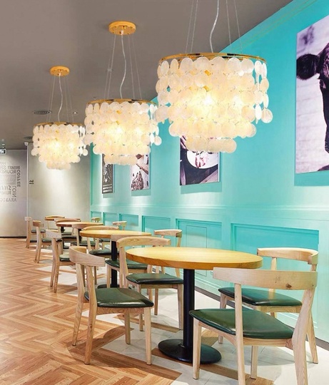 Люстра подвесная золотая Elyvor, металл, трос 50, 60*40 см, E14