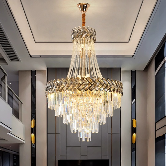 Люстра подвесная, золото, хрусталь, BUTTER 180*260 металл, E14.