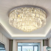 Потолочный светильник, серебро, хрусталь, CLOVER 60*35 металл, Е14.