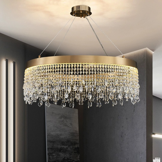 Люстра подвесная FATMA 60*30 бронза, хрусталь, металл, LED.