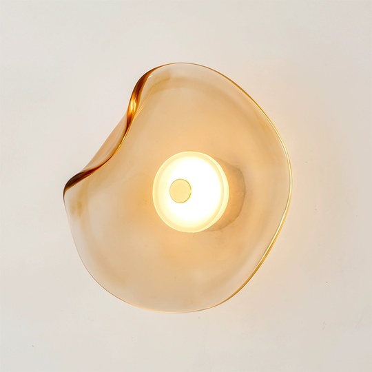 Настенный светильник, Бра, JEROME 25*25 янтарный, металл, стекло, LED.