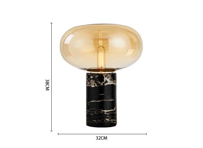 Настольная лампа черная под мрамор Nordic Marble, 32*38 см