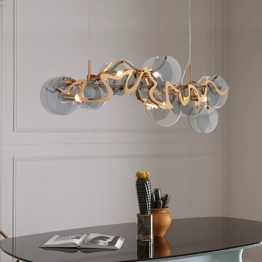 Люстра подвесная, медный, стекло, WARMTH 105*40, металл, E14.