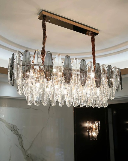 Люстра подвесная BEREN 100*37 дымчатый, стекло, металл, Е14.