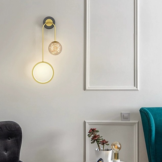 Настенный светильник, Бра, EZEKIEL 22*49, золотой, металл, LED.