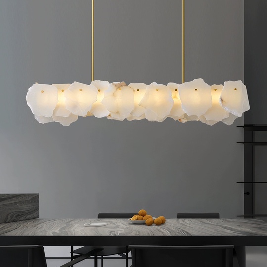 Светильник подвесной медный Elutron, медь, мрамор, 100*26 см, LED