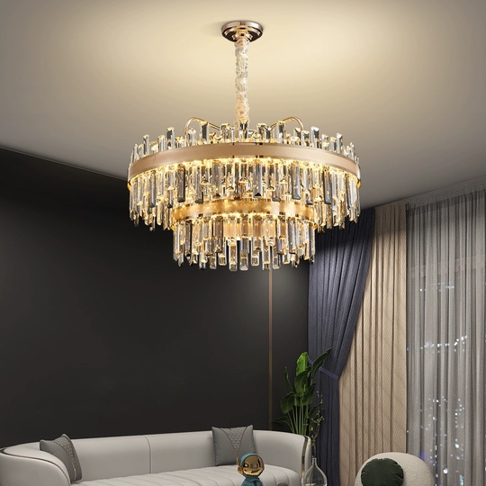 Люстра подвесная BATI 95*45 золото, кристалл, металл, LED.