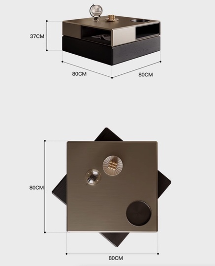Дизайнерский журнальный стол Magic Cube, вращающийся, в современном стиле, 80х80х37 см.