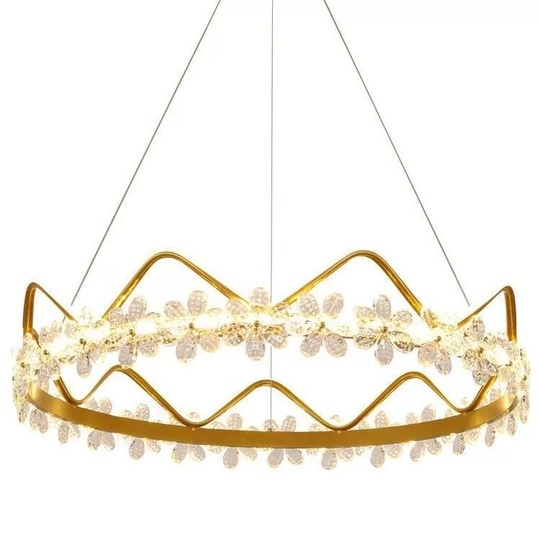 Люстра подвесная, золото, хрусталь, NOAH 40*20, металл, LED