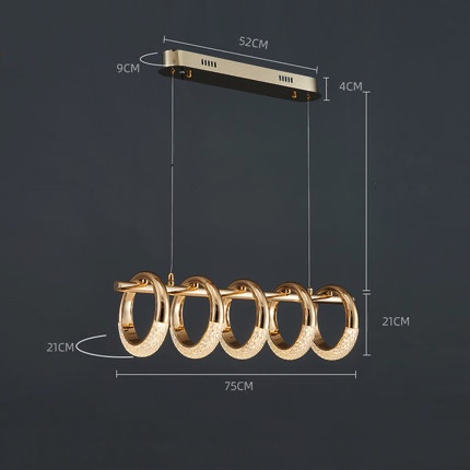 Подвесной светильник MAI HE MAI золотой, 5 колец. Natural light - светильник 5 колец, LED, 15 Вт