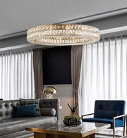 Люстра золотая Evlorm, металл, кристалл, 65*12 см, подвесная, Е14