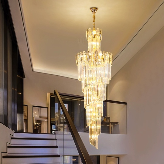 Люстра подвесная, золото, кристалл, PEACH 40*135 металл, E14.