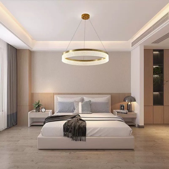 Люстра подвесная, медь, ПММА, ABDON 80*8, металл, LED