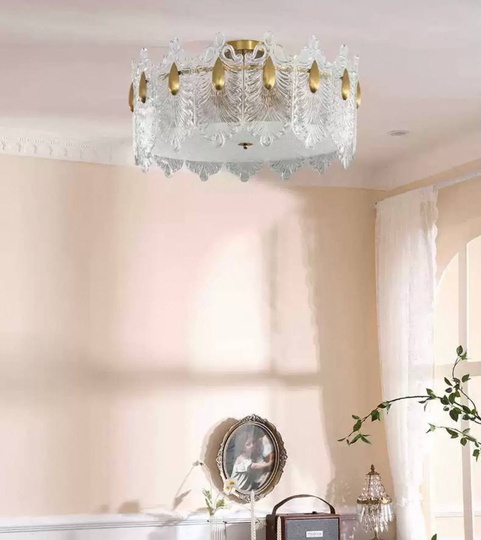 Люстра подвесная, медный, стекло, FRIENDSHIP 50*23, металл, E14.