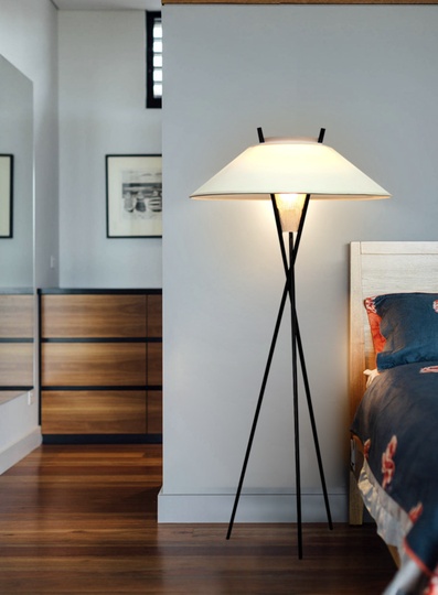 Напольный светильник черный HOGER, E27, 15 Вт