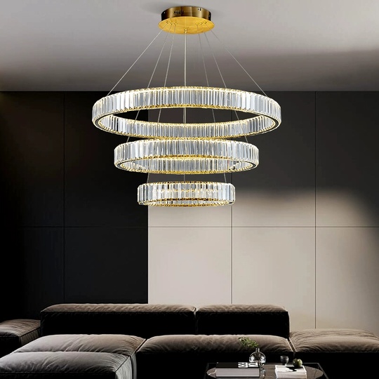 Люстра подвесная CALISKAN 40*150 золотой, хрусталь, металл, LED.