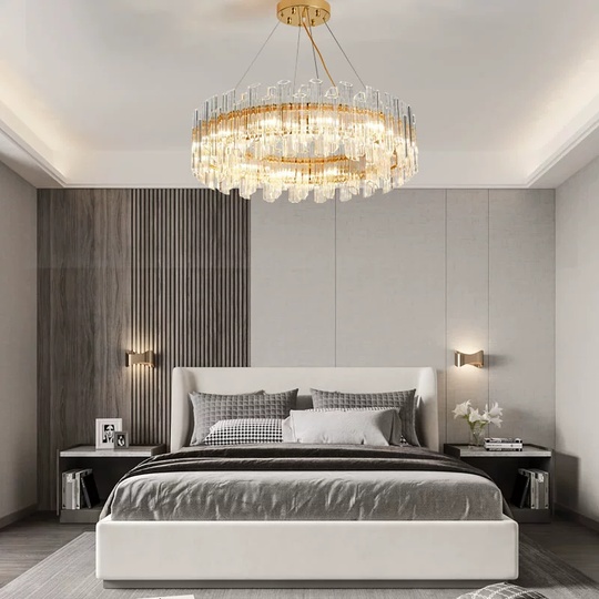 Люстра подвесная ERDEN 50*25 золото, стекло, металл, Е14.