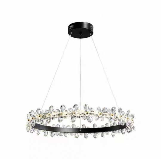 Люстра подвесная, черный, хрусталь, AXTON BLACK 40*120, металл, LED